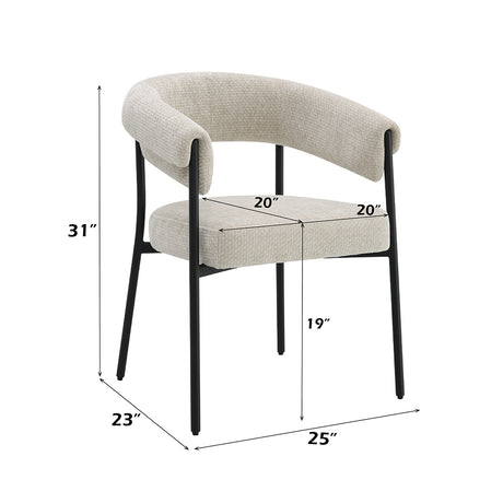 Jirina Beige/Black Arm Chair (Set of 2) - Ornate Home