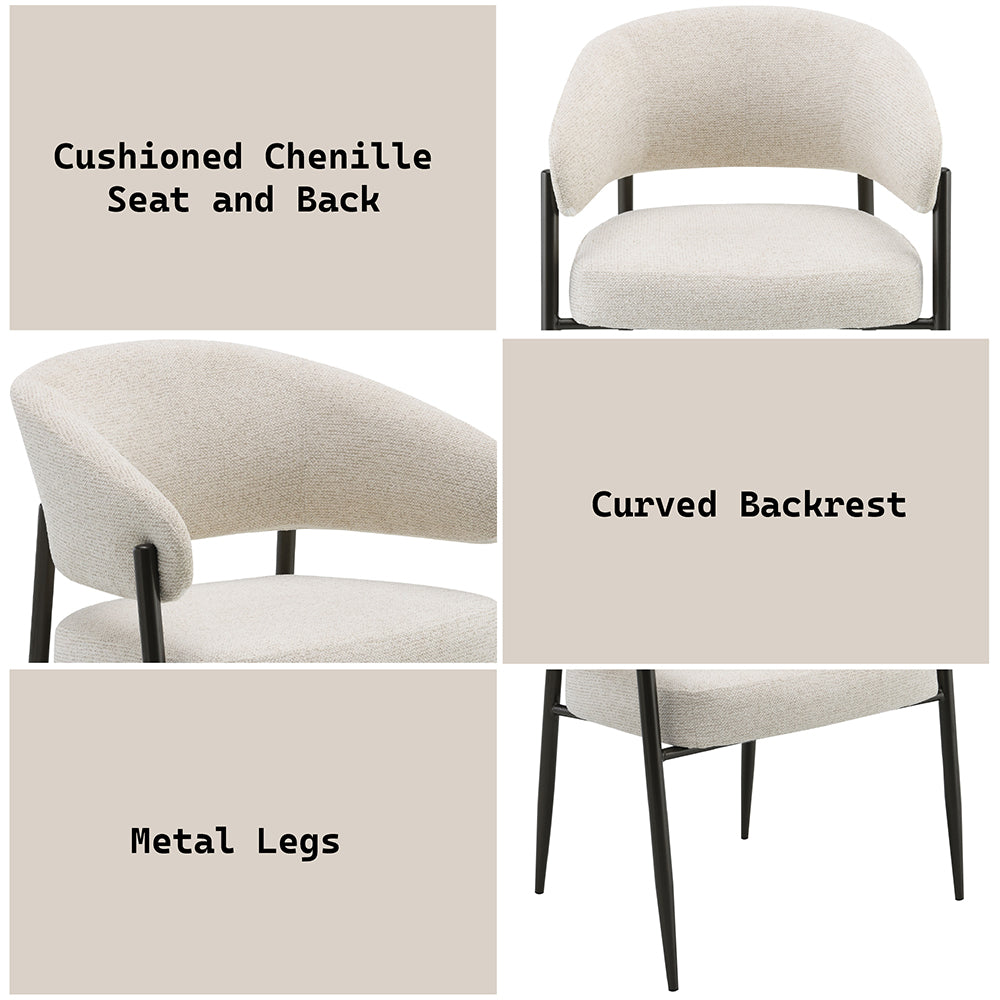 Jirina Beige/Black Arm Chair (Set of 2) - Ornate Home