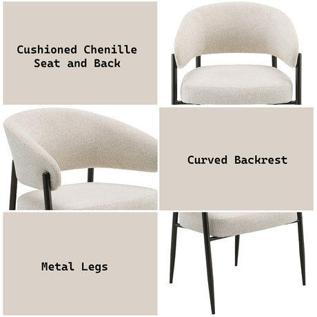 Jirina Beige/Black Arm Chair (Set of 2) - Ornate Home