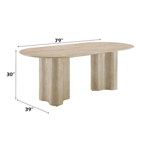 Jirina Travertine Dining Table - Ornate Home