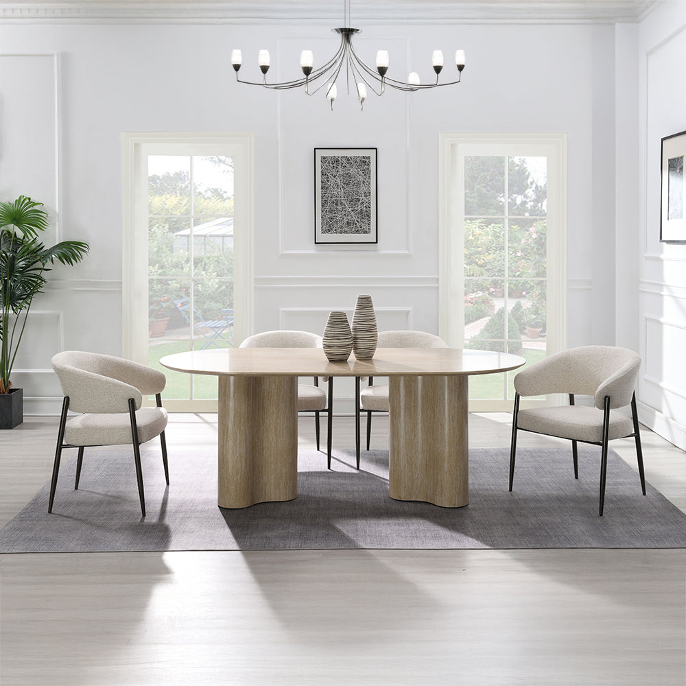 Jirina Travertine Dining Table - Ornate Home