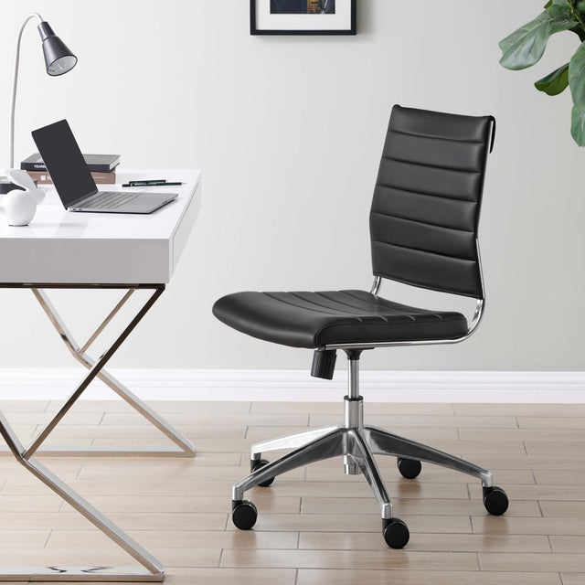 Jive Black Armless Mid Back Office Chair - Ornate Home