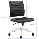 Jive Black Armless Mid Back Office Chair - Ornate Home