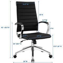 Jive Black Highback Office Chair - Ornate Home