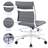 Jive Gray Armless Mid Back Office Chair - Ornate Home