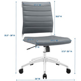 Jive Gray Armless Mid Back Office Chair - Ornate Home