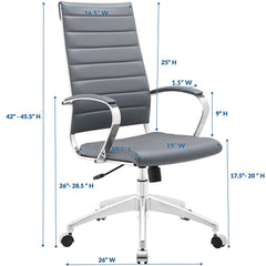 Jive Gray Highback Office Chair - Ornate Home