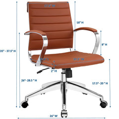 Jive Terracotta Mid Back Office Chair - Ornate Home