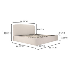 Joan Cream Queen Storage Bed - Ornate Home