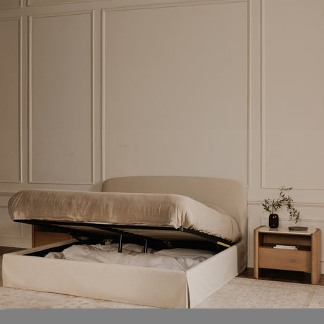Joan Cream Queen Storage Bed - Ornate Home