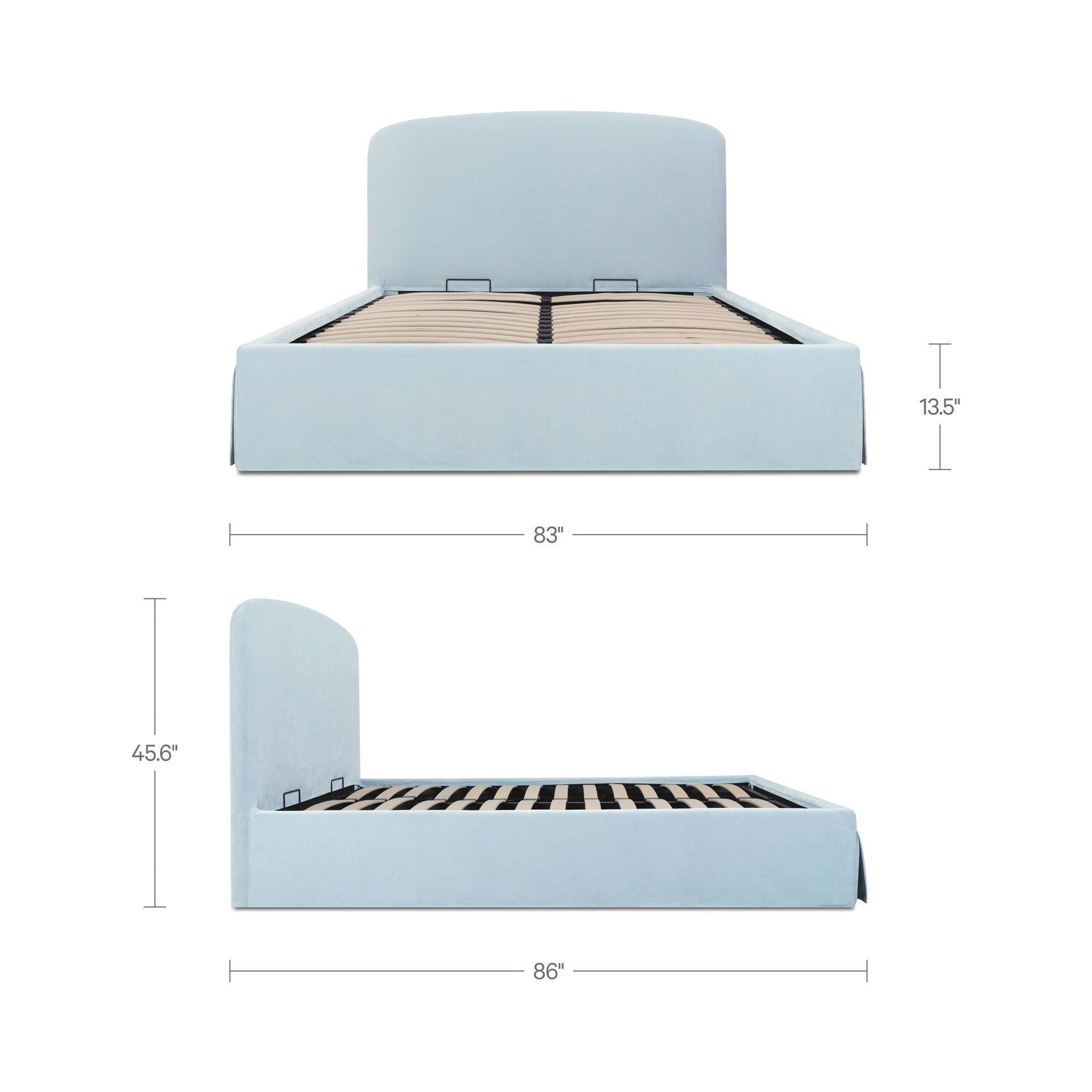 Joan Light Blue King Storage Bed - Ornate Home