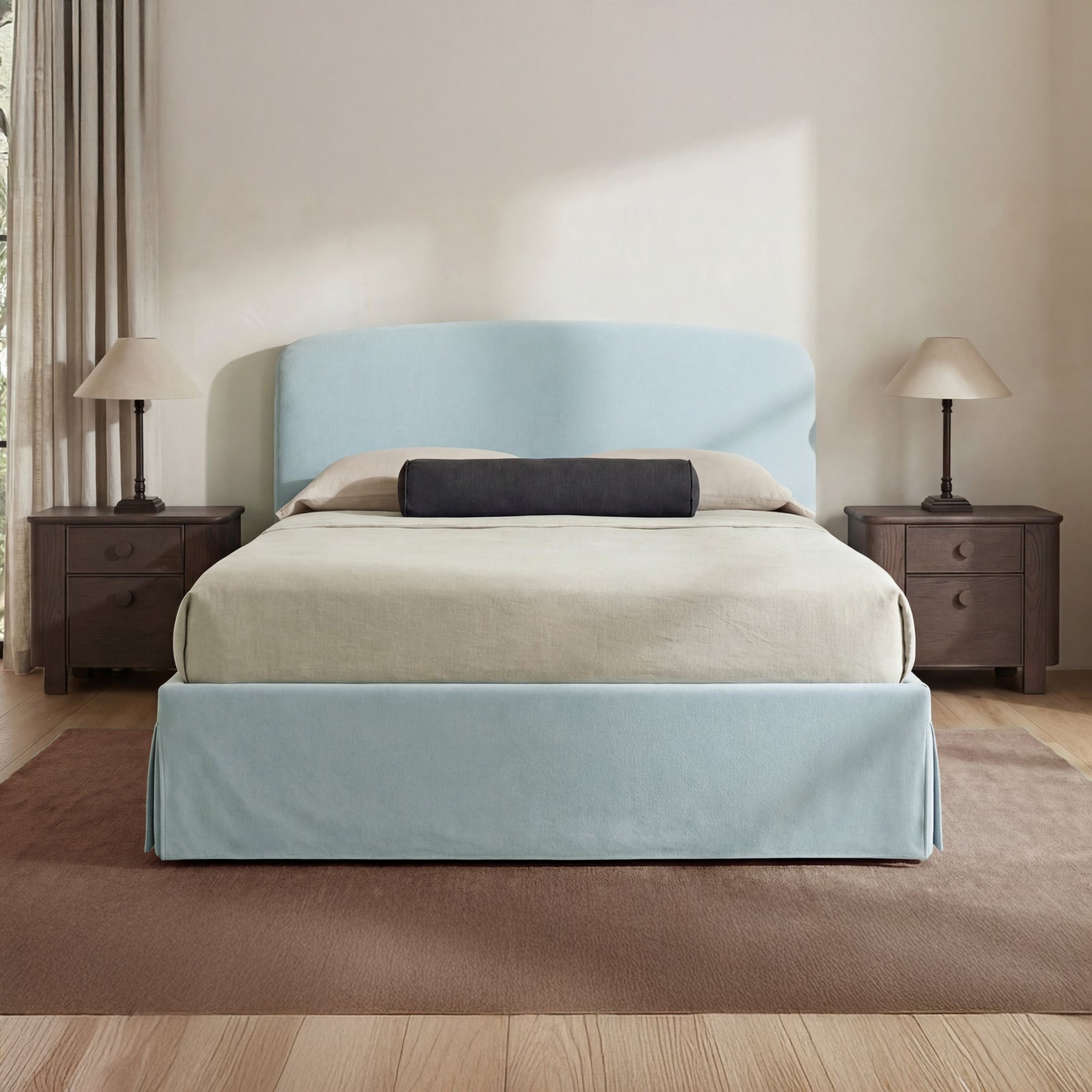 Joan Light Blue Queen Storage Bed - Ornate Home