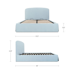 Joan Light Blue Queen Storage Bed - Ornate Home