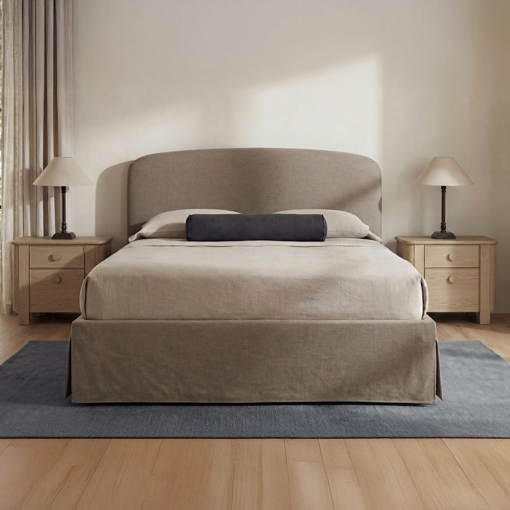 Joan Light Taupe King Storage Bed - Ornate Home