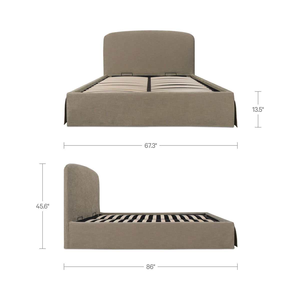Joan Taupe Queen Storage Bed - Ornate Home