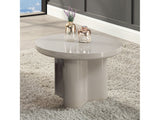 Joane Light Gray High Gloss End Table - Ornate Home