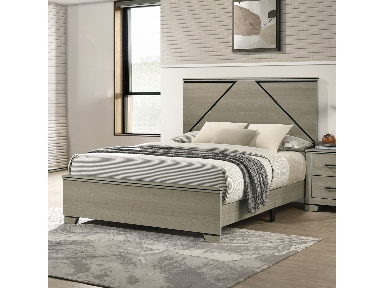 Joanna Weathered Gray Queen Bed - Ornate Home