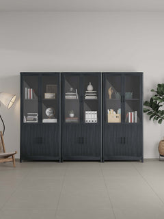 Jodie Bookcase in Charcoal Grey (set of 3) - Ornate Home