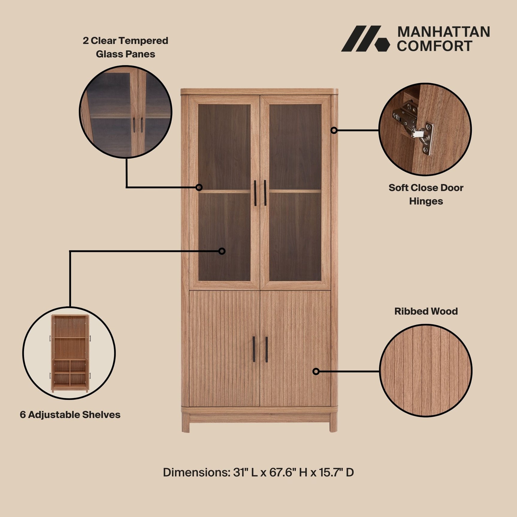 Jodie Bookcase in Maple - Ornate Home