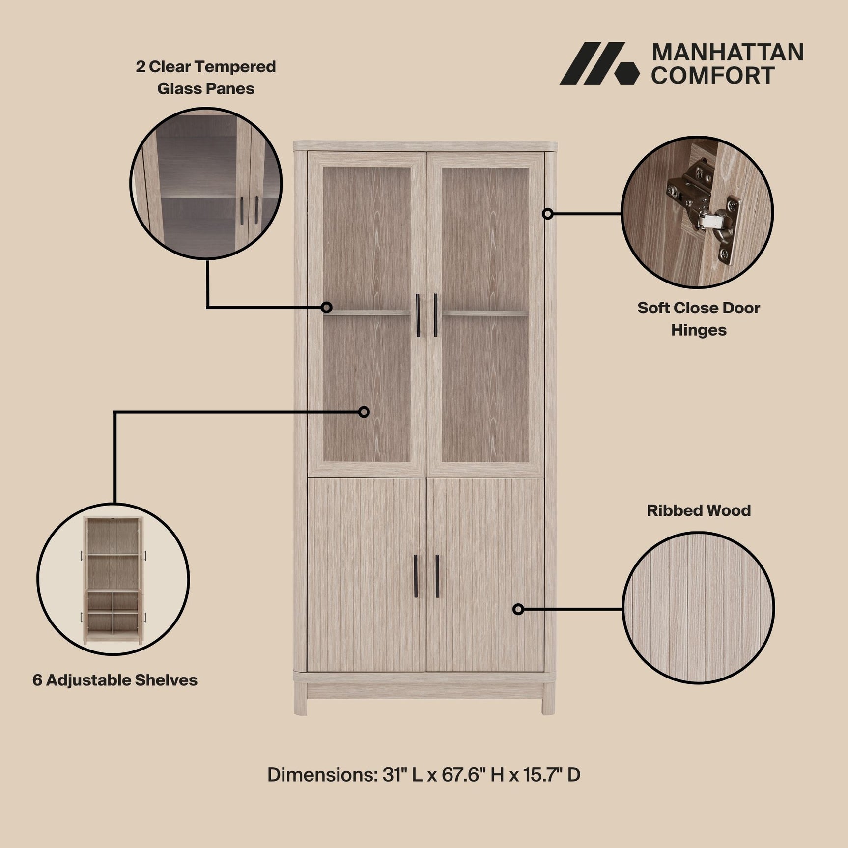 Jodie Bookcase in Whitewashed Oak (set of 2) - Ornate Home