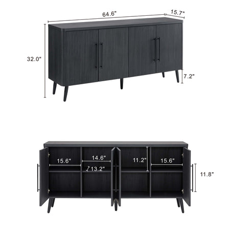 Jodie Sideboard in Charcoal Grey - Ornate Home
