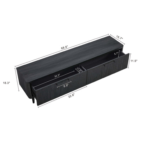 Jodie TV Stand in Charcoal Grey - Ornate Home