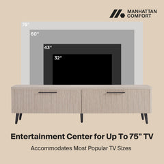 Jodie TV Stand in Whitewashed Oak - Ornate Home