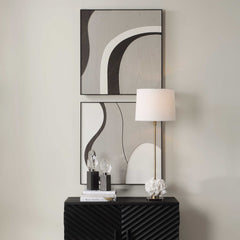 Joel Brown/Gray Modern Wood Wall Art (Set of 2) - Ornate Home