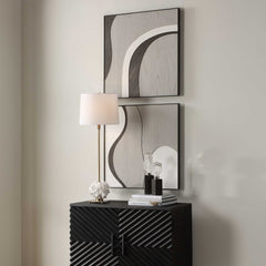 Joel Brown/Gray Modern Wood Wall Art (Set of 2) - Ornate Home