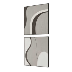 Joel Brown/Gray Modern Wood Wall Art (Set of 2) - Ornate Home