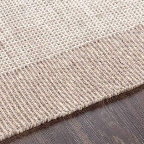Joelle Beige Grid Wool Rug - Ornate Home