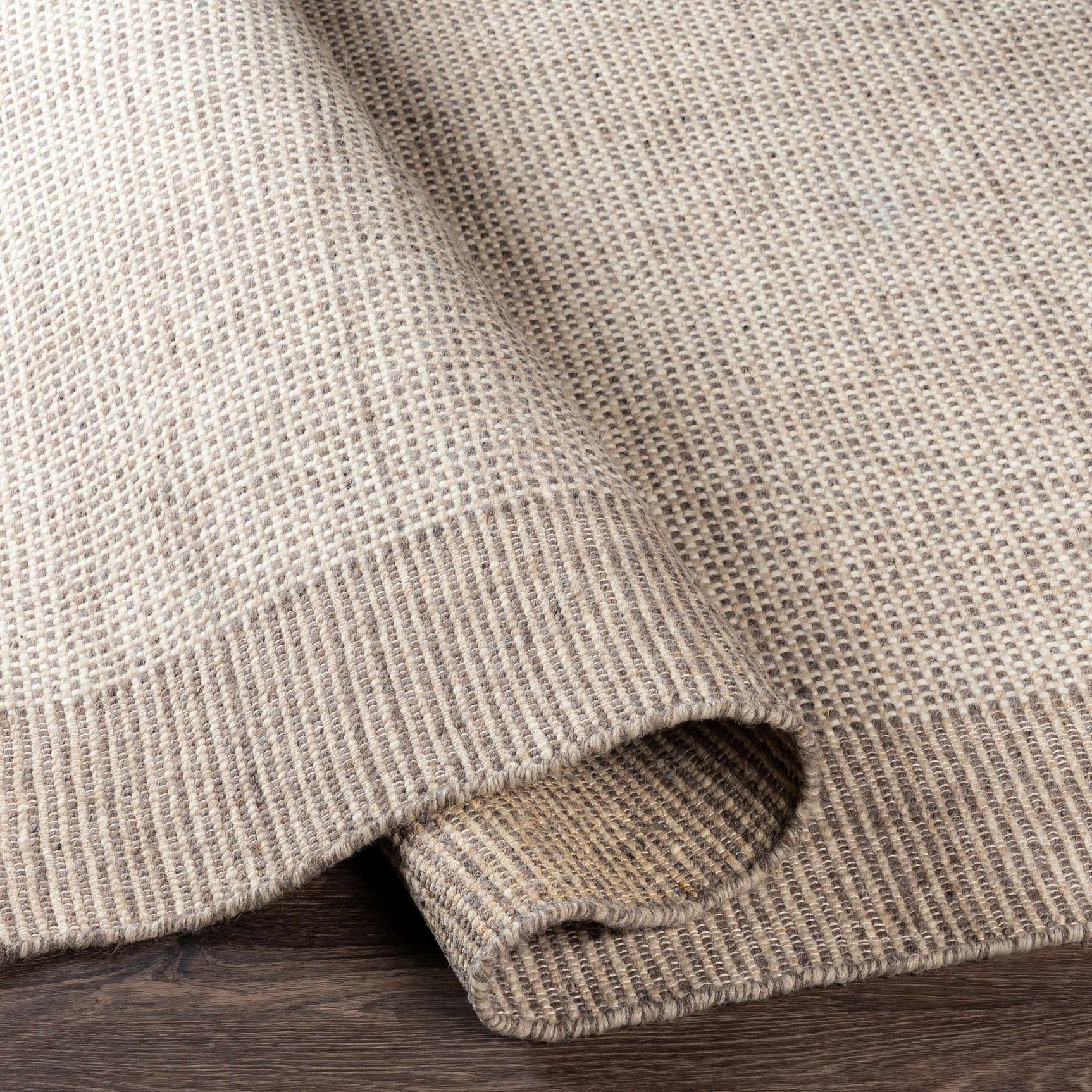 Joelle Beige Grid Wool Rug - Ornate Home