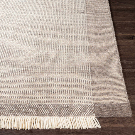 Joelle Beige Grid Wool Rug - Ornate Home