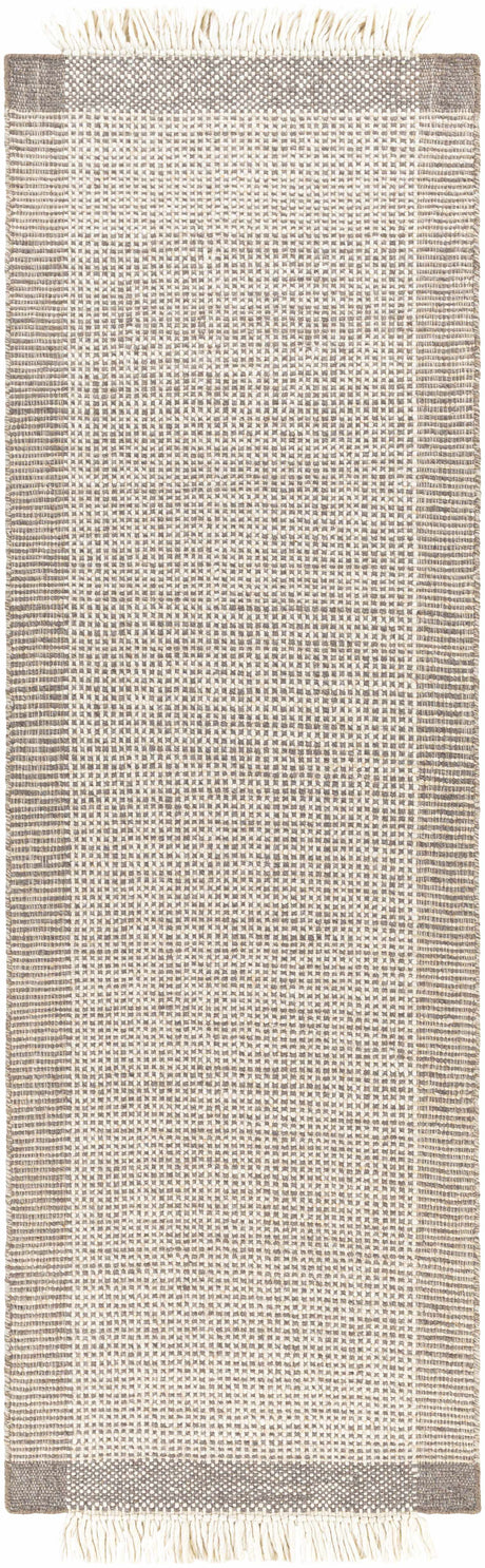 Joelle Beige Grid Wool Rug - Ornate Home