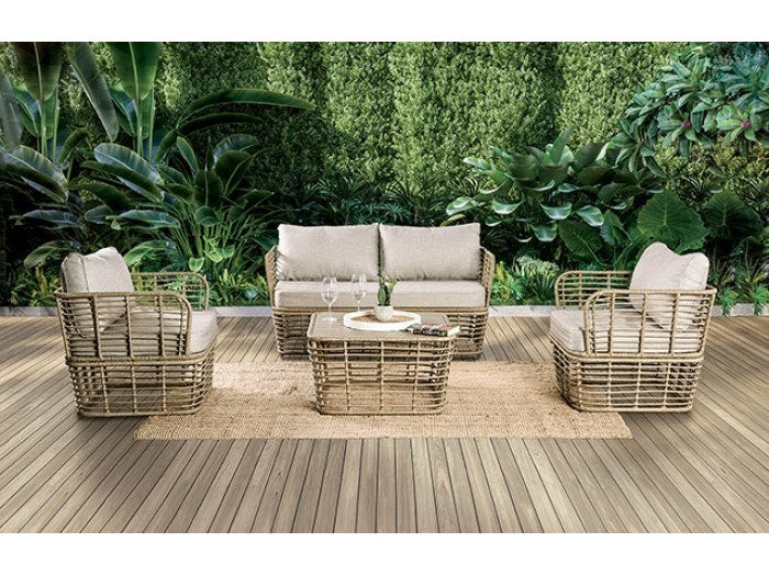 Johari Natural 4 Piece Patio Set - Ornate Home