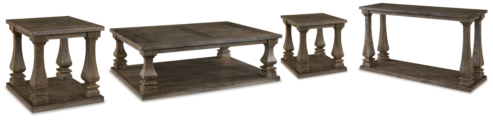 Johnelle Gray Coffee Table, 2 End Tables and Sofa Table - Ornate Home