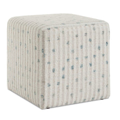 Joie White Chenille Ottoman - Ornate Home