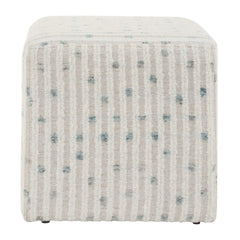 Joie White Chenille Ottoman - Ornate Home