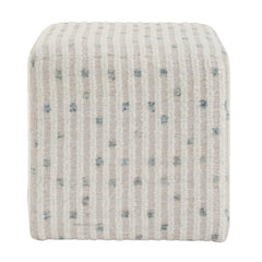 Joie White Chenille Ottoman - Ornate Home