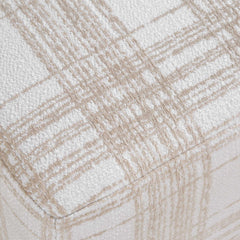 Joie White Porcelain Plaid Ottoman - Ornate Home