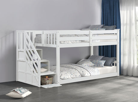 Jojo White Twin Bunk Bed - Ornate Home
