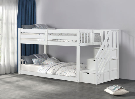 Jojo White Twin Bunk Bed - Ornate Home