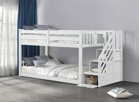 Jojo White Twin Bunk Bed - Ornate Home