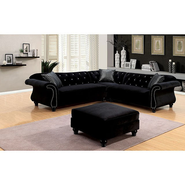 Jolanda Black Sectional - Ornate Home