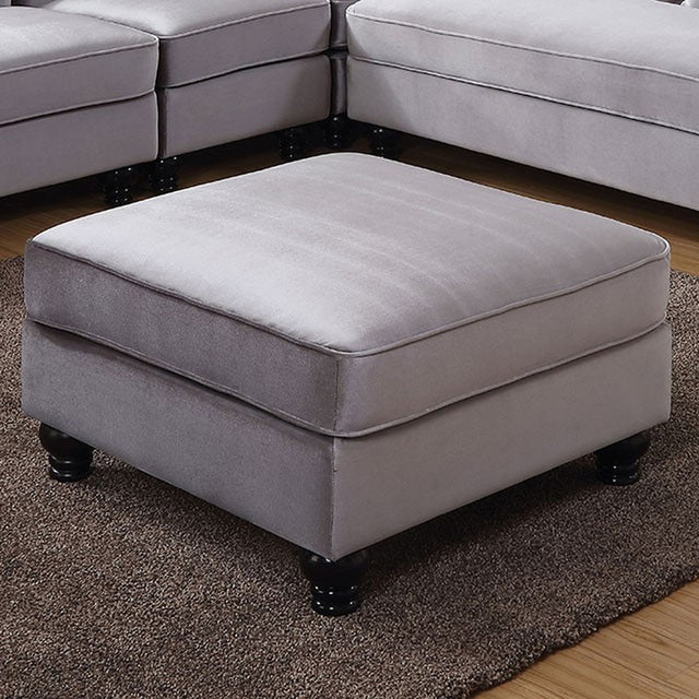 Jolanda Gray Ottoman - Ornate Home