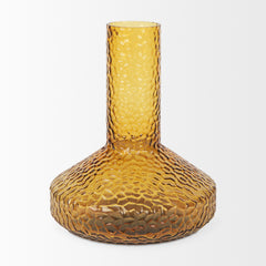 Jolene 11.8" Amber Waterglass Glass Vase - Ornate Home