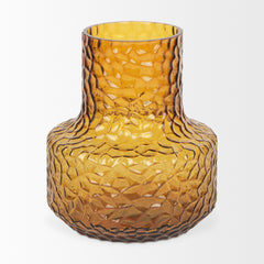 Jolene 7" Amber Waterglass Glass Vase - Ornate Home