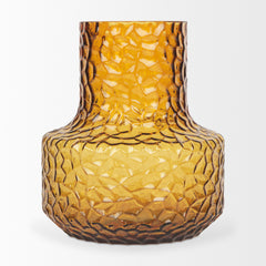 Jolene 7" Amber Waterglass Glass Vase - Ornate Home