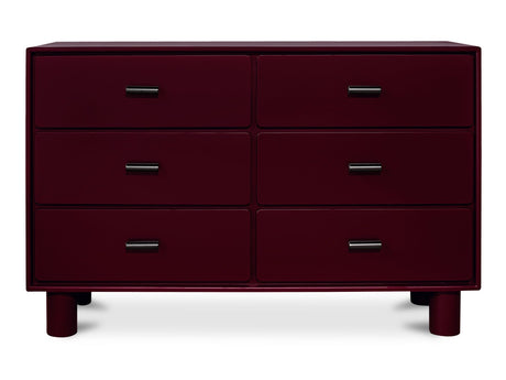Jolene Deep Red 6 Drawer Dresser - Ornate Home