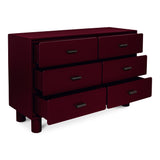 Jolene Deep Red 6 Drawer Dresser - Ornate Home